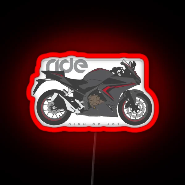 Ride Honda Cbr500r Black RGB Neon Sign