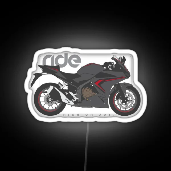 Ride Honda Cbr500r Black RGB Neon Sign