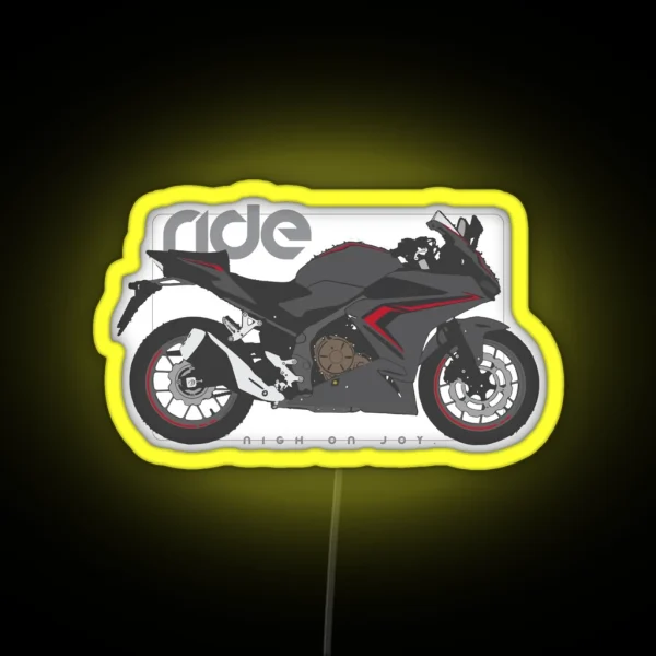 Ride Honda Cbr500r Black RGB Neon Sign