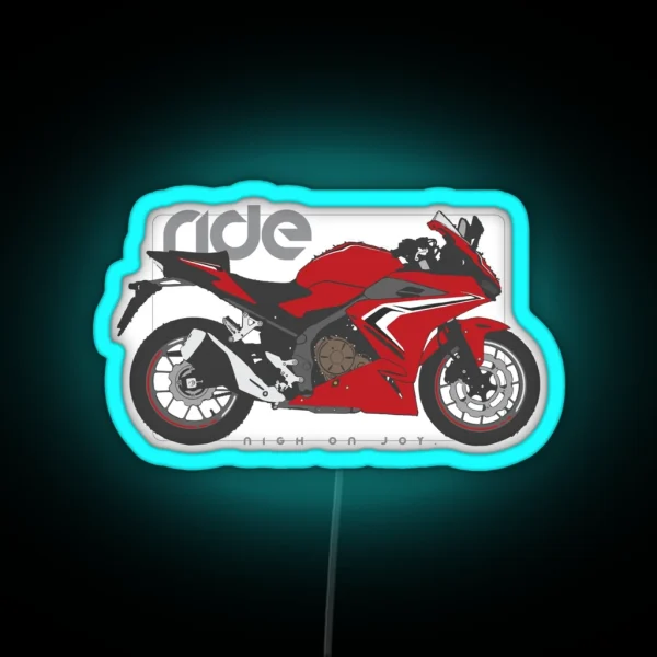 Ride Honda Cbr500r Red RGB Neon Sign