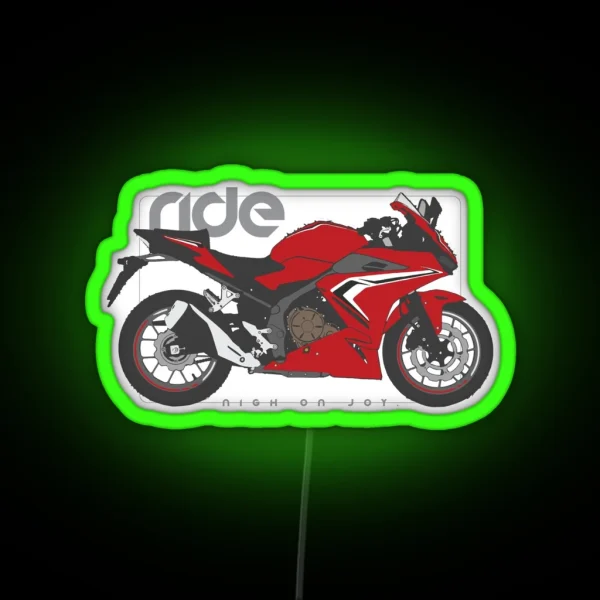Ride Honda Cbr500r Red RGB Neon Sign