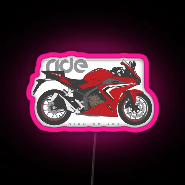 Ride Honda Cbr500r Red RGB Neon Sign