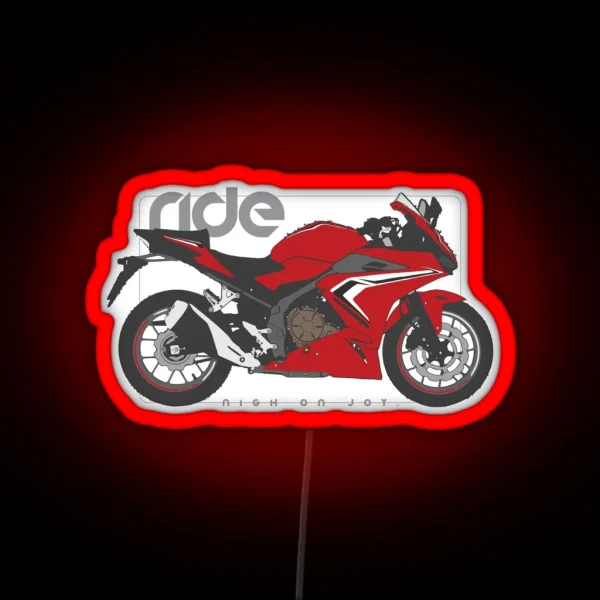 Ride Honda Cbr500r Red RGB Neon Sign