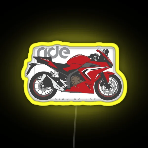 Ride Honda Cbr500r Red RGB Neon Sign