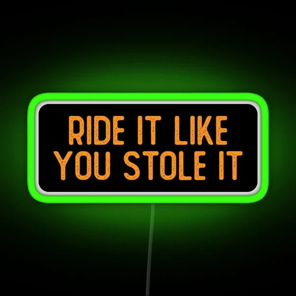 Ride It Like You Stole It Cool Biker RGB Neon Sign