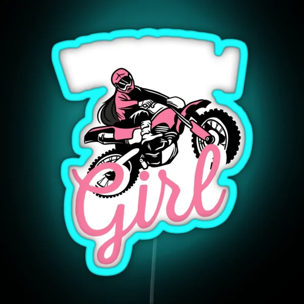 Ride Like A Girl Motocross Motocycle Biker RGB Neon Sign