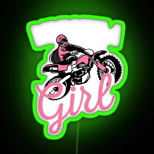 Ride Like A Girl Motocross Motocycle Biker RGB Neon Sign