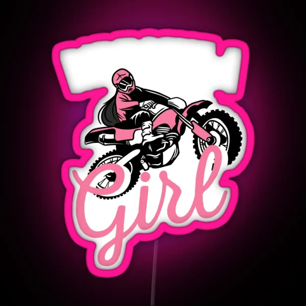Ride Like A Girl Motocross Motocycle Biker RGB Neon Sign
