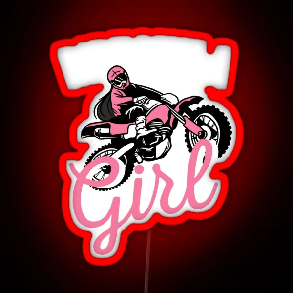 Ride Like A Girl Motocross Motocycle Biker RGB Neon Sign