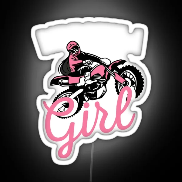 Ride Like A Girl Motocross Motocycle Biker RGB Neon Sign