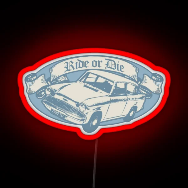 Ride Or Die Magical Flying Car OG Wizards RGB Neon Sign