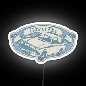 Ride Or Die Magical Flying Car OG Wizards RGB Neon Sign