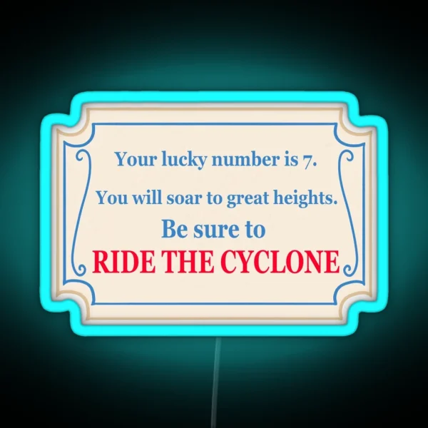 Ride The Cyclone Fortune Version 2 RGB Neon Sign
