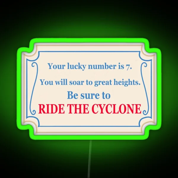 Ride The Cyclone Fortune Version 2 RGB Neon Sign