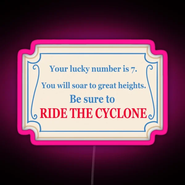 Ride The Cyclone Fortune Version 2 RGB Neon Sign