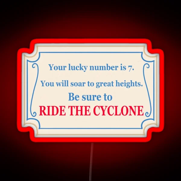 Ride The Cyclone Fortune Version 2 RGB Neon Sign