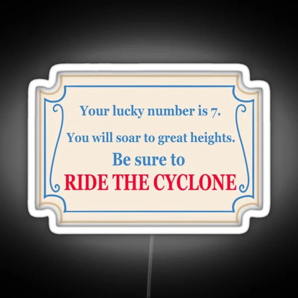 Ride The Cyclone Fortune Version 2 RGB Neon Sign