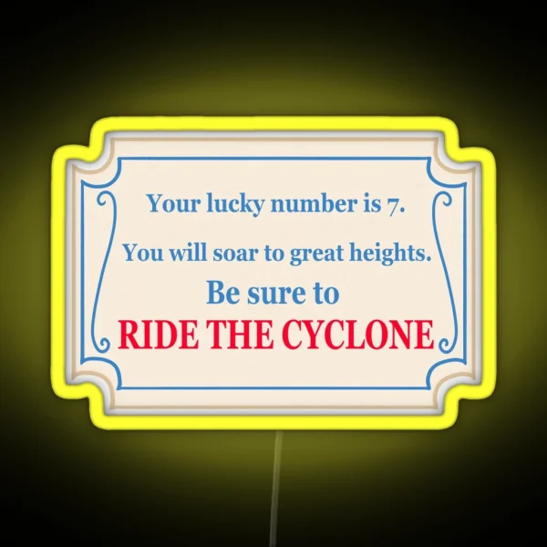 Ride The Cyclone Fortune Version 2 RGB Neon Sign