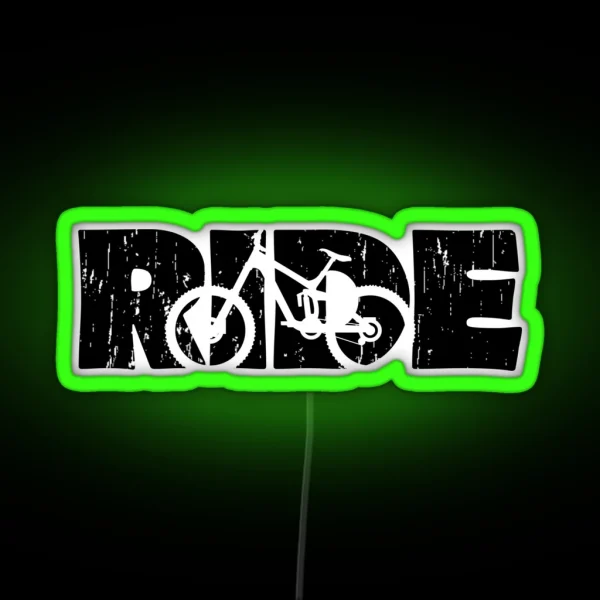 Ride Your MTB Mountain Bike Black Graphic RGB Neon Sign