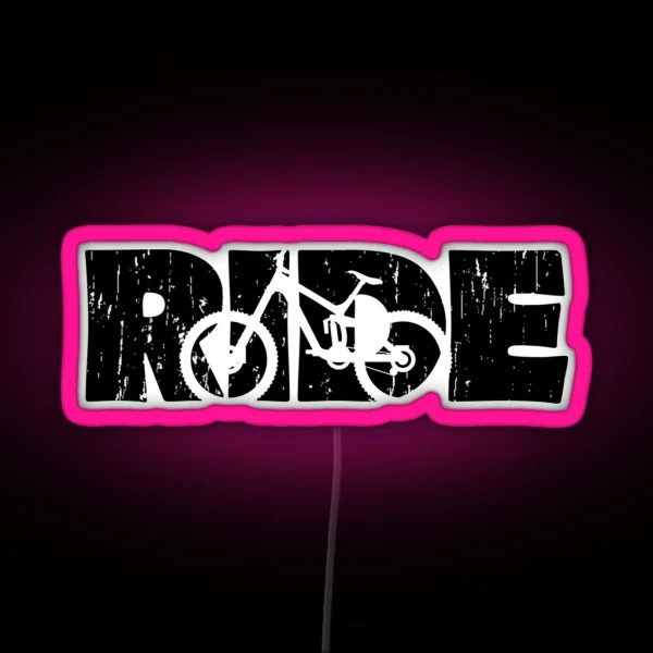 Ride Your MTB Mountain Bike Black Graphic RGB Neon Sign