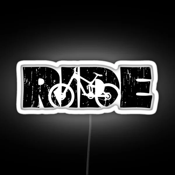 Ride Your MTB Mountain Bike Black Graphic RGB Neon Sign