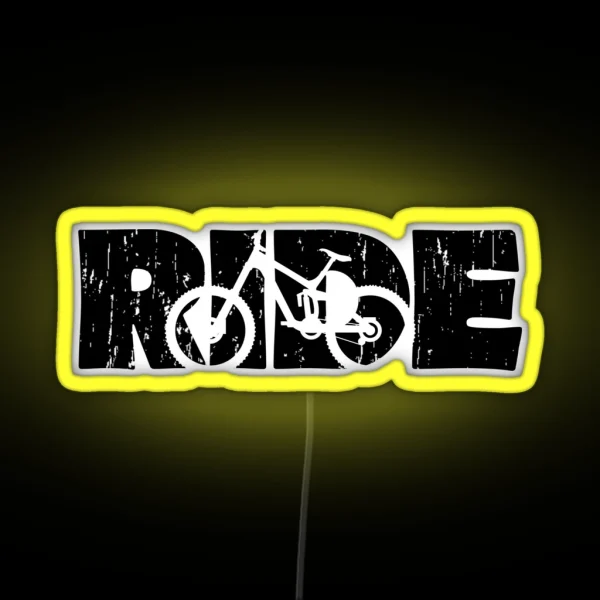 Ride Your MTB Mountain Bike Black Graphic RGB Neon Sign