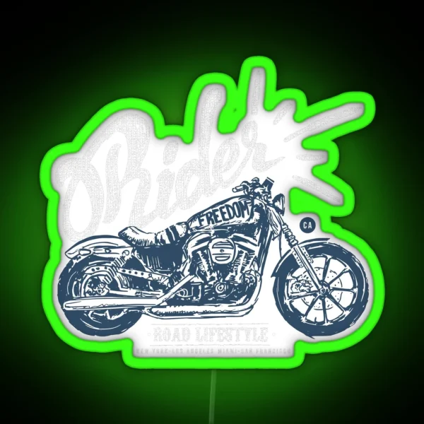 Rider Motocycle RGB Neon Sign