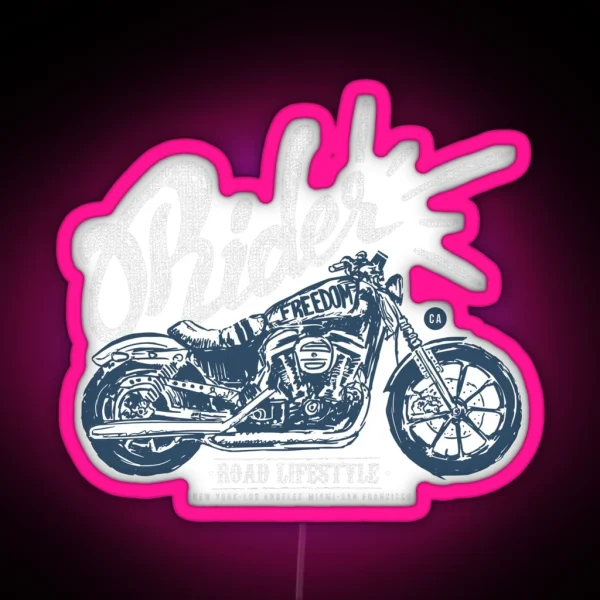 Rider Motocycle RGB Neon Sign