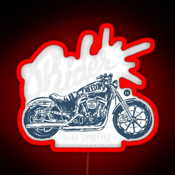 Rider Motocycle RGB Neon Sign