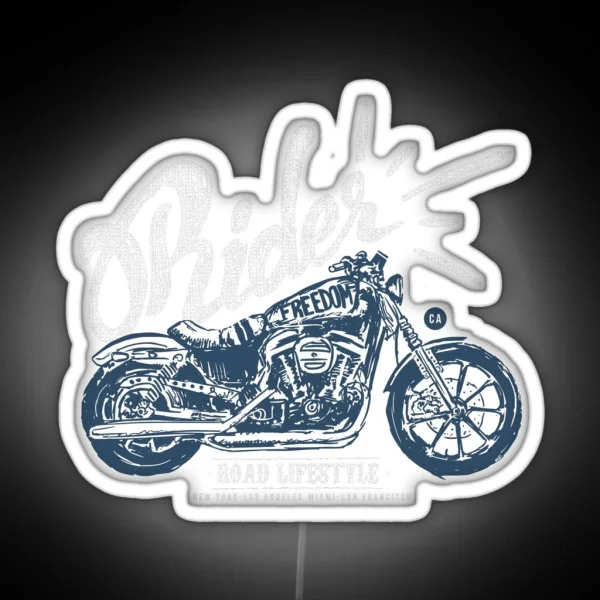 Rider Motocycle RGB Neon Sign