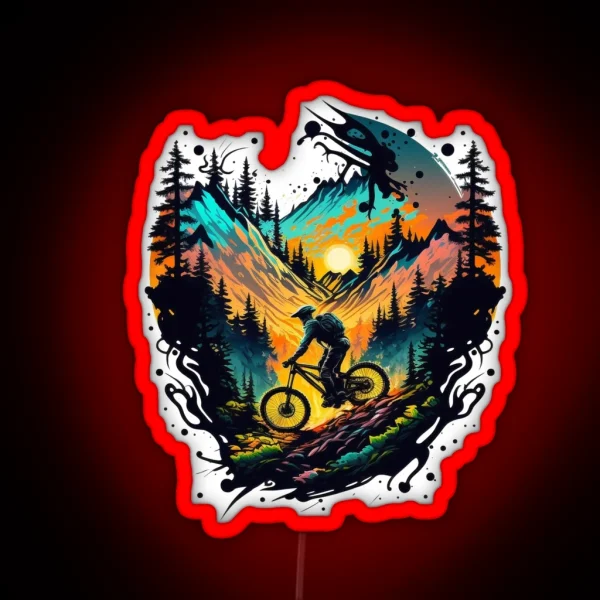 Riding The Mountain Trails RGB Neon Sign