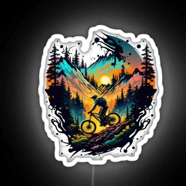 Riding The Mountain Trails RGB Neon Sign