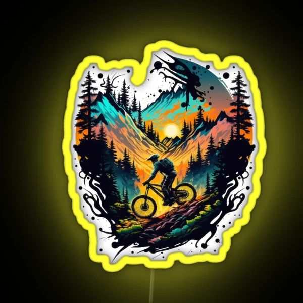 Riding The Mountain Trails RGB Neon Sign