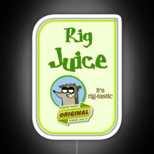 Rig Juice Brand Label Funny Rigby Creation RGB Neon Sign