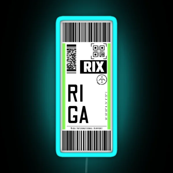 RIGA RIX Classic Luggage Tag Traveller Led RGB Neon Sign