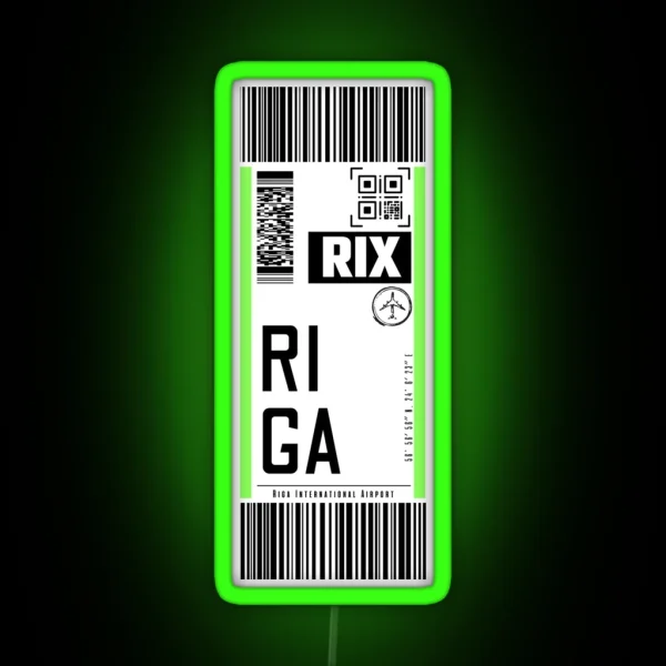 RIGA RIX Classic Luggage Tag Traveller Led RGB Neon Sign