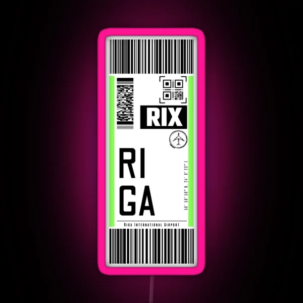 RIGA RIX Classic Luggage Tag Traveller Led RGB Neon Sign
