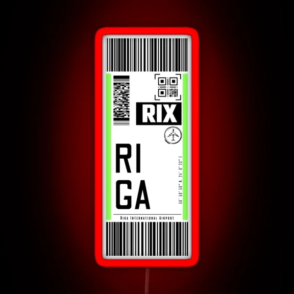 RIGA RIX Classic Luggage Tag Traveller Led RGB Neon Sign