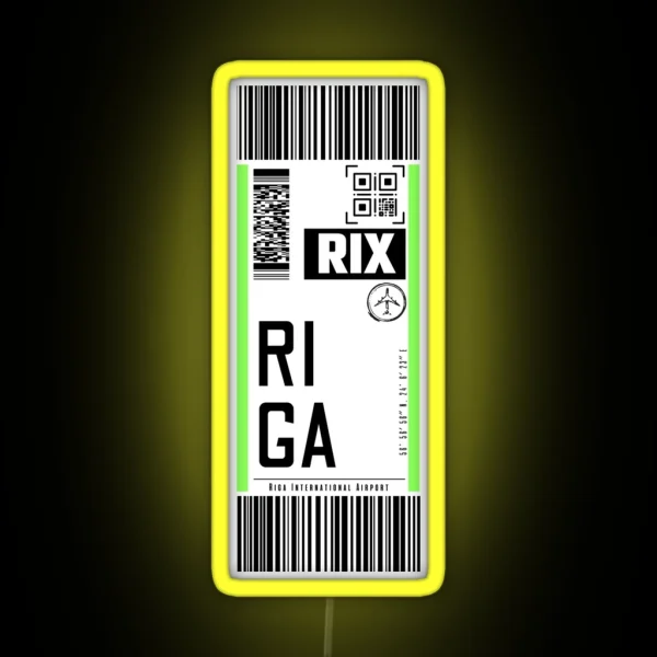 RIGA RIX Classic Luggage Tag Traveller Led RGB Neon Sign