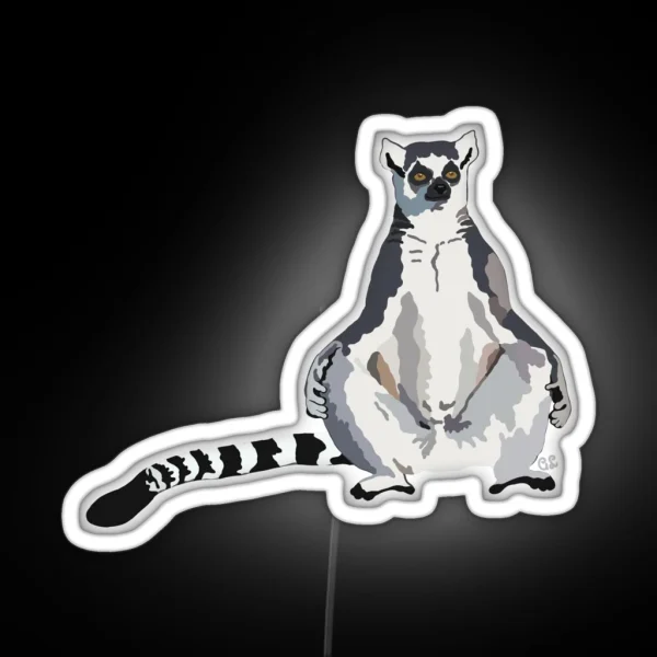 Ringtail Lemur Lemur Catta RGB Neon Sign