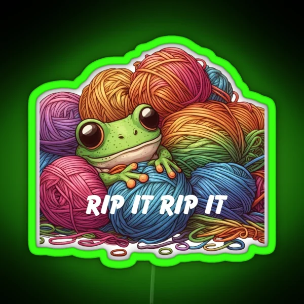 Rip It Rip It Crochet Inside Joke RGB Neon Sign