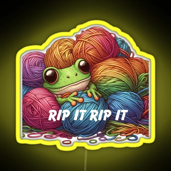Rip It Rip It Crochet Inside Joke RGB Neon Sign