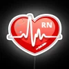 neon heart sign rgb white stock image