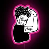 RN nurse life front line warrior essential employee nursing mask neon sign pink