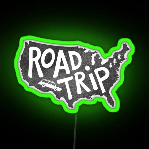 Road Trip USA RGB Neon Sign