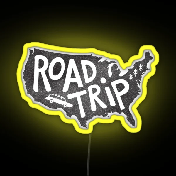 Road Trip USA RGB Neon Sign