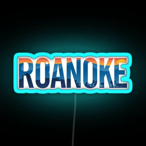 Roanoke Pride Illustration With Mountains Star City RGB Neon Sign