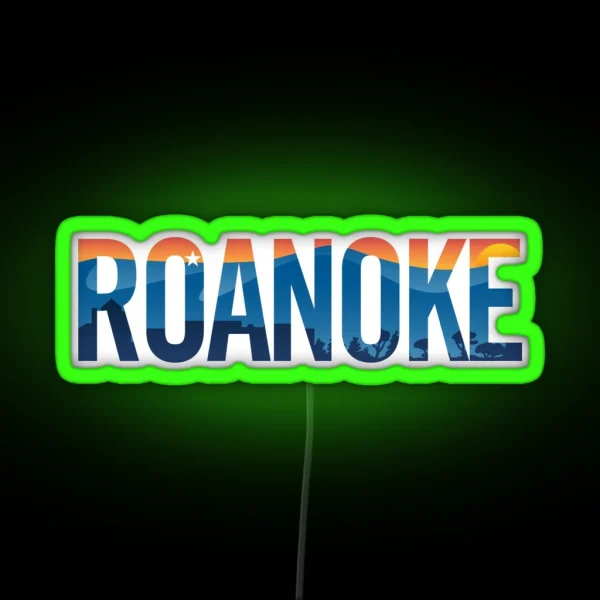 Roanoke Pride Illustration With Mountains Star City RGB Neon Sign