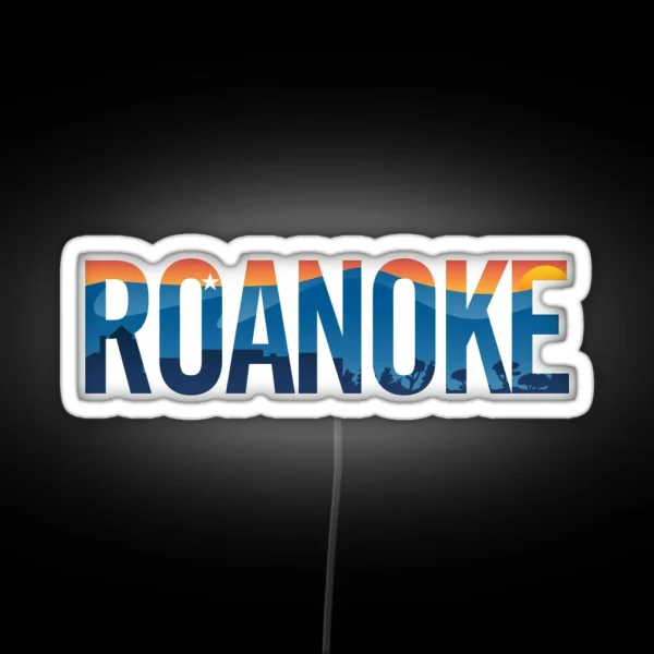 Roanoke Pride Illustration With Mountains Star City RGB Neon Sign