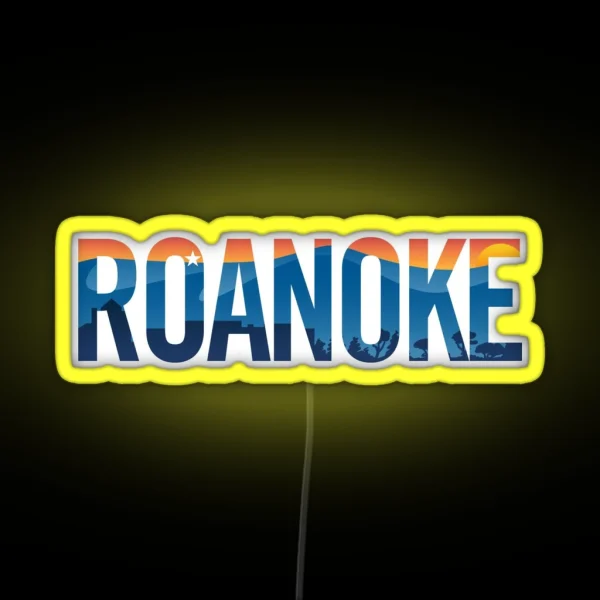 Roanoke Pride Illustration With Mountains Star City RGB Neon Sign